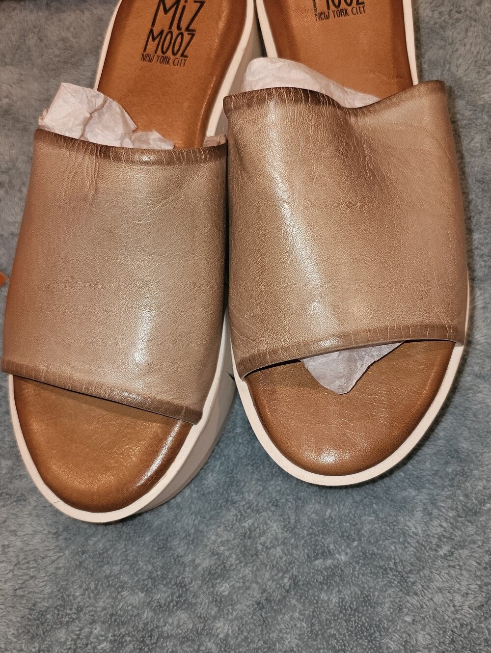 Miz Mooz Pollock Creamy Taupe Wedges